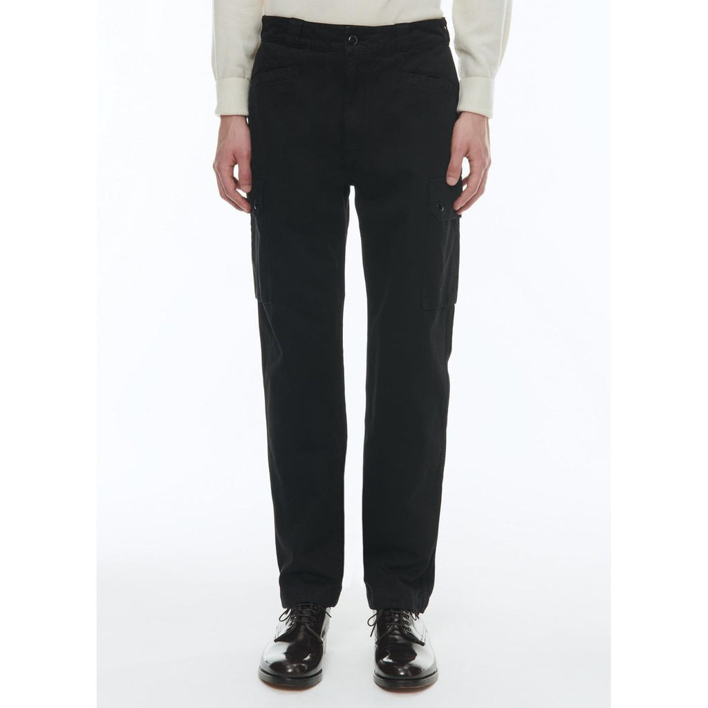 Multi-Pocket Cotton Cargo Pants - Black