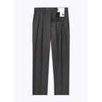 Fursac - Pantalón Recto de Franela de Lana - Gris