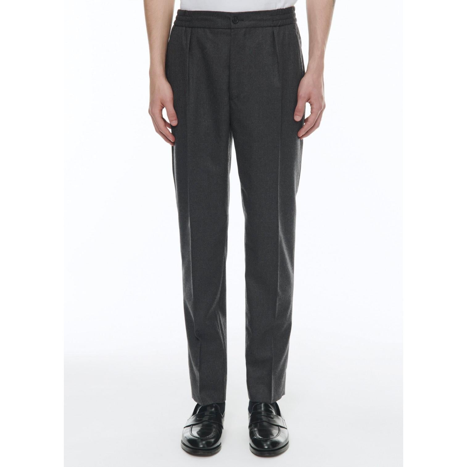 Pantalón de franela de lana elástica - Acero - Hombre