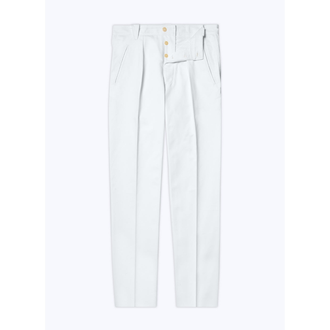 Fursac - Plain Gabardine Trousers - White