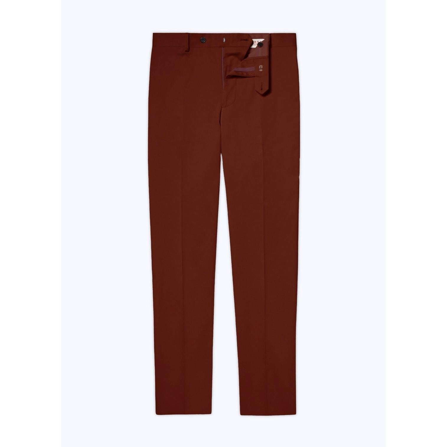 Fursac - Pantalon Chino En Serge De Coton - Brique