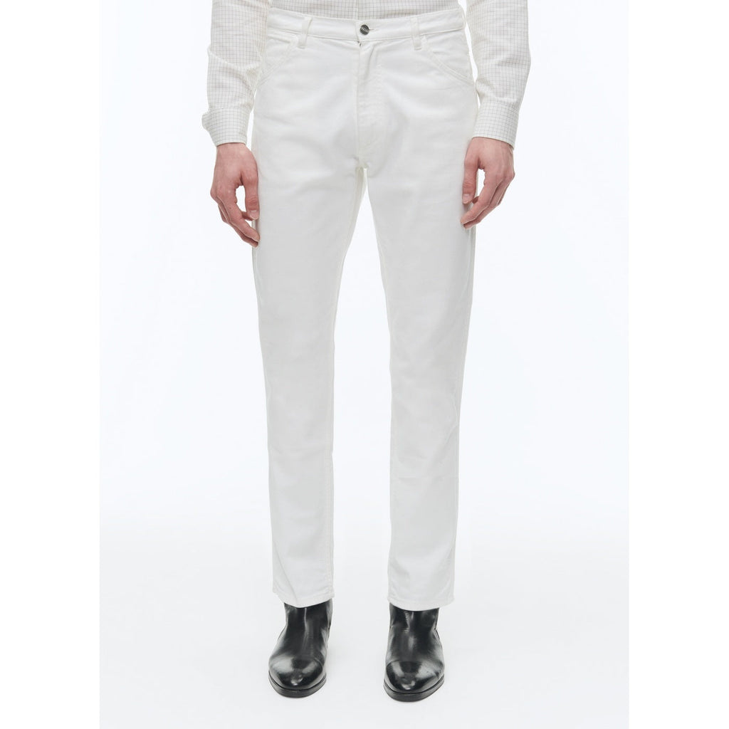 Fursac - Pantalon 5 Poches En Serge De Coton - Blanc