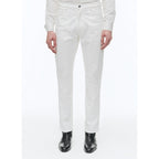Fursac - Pantalon 5 Poches En Serge De Coton - Blanc
