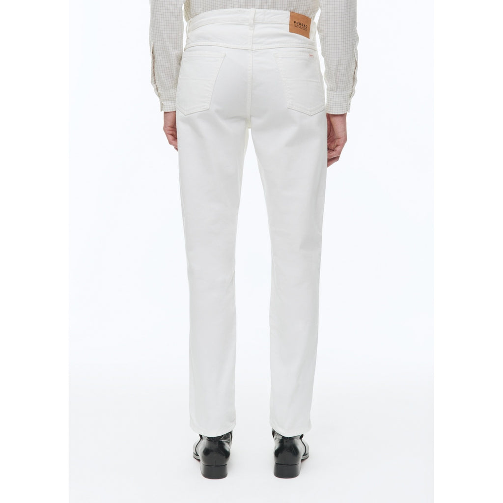Five-Pocket Cotton Twill Trousers - White