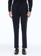 Fursac - Elasticated Wool Canvas Trousers - Carbon Blue - Men