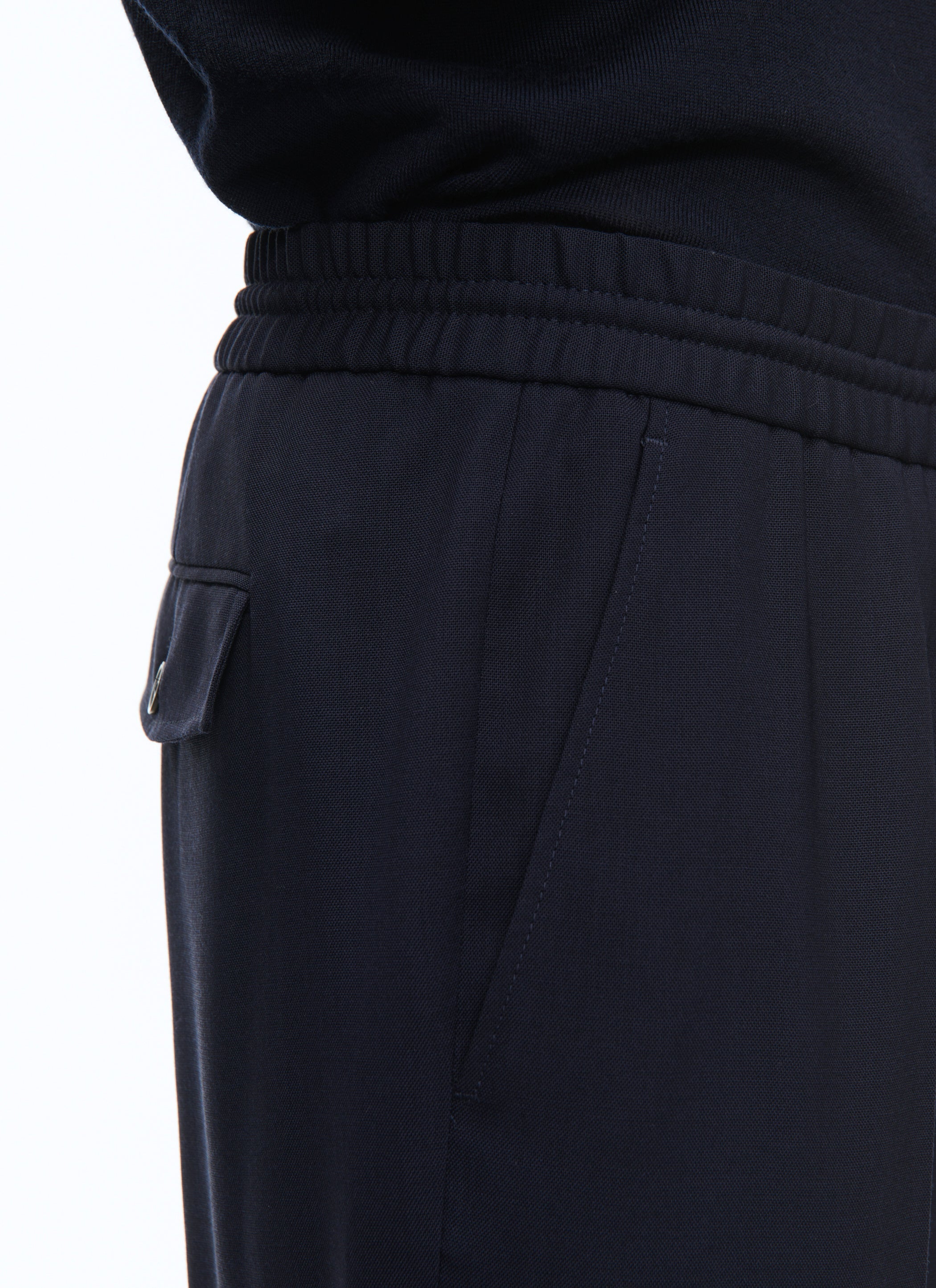 Fursac - Elasticated Wool Canvas Trousers - Carbon Blue - Men