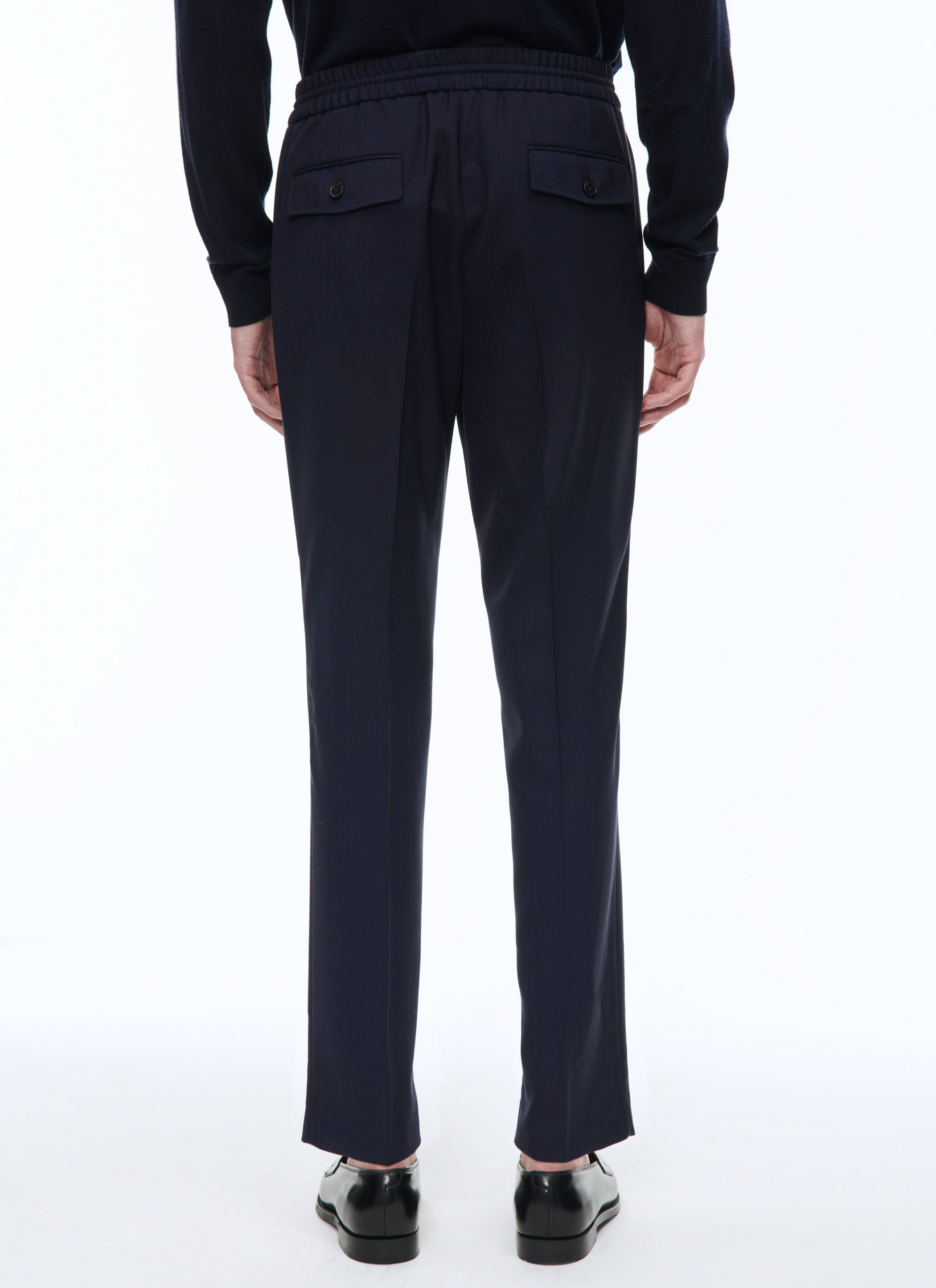 Fursac - Elasticated Wool Canvas Trousers - Carbon Blue - Men