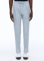 Fursac - Elasticated Wool Seersucker Trousers - Sapphire - Men