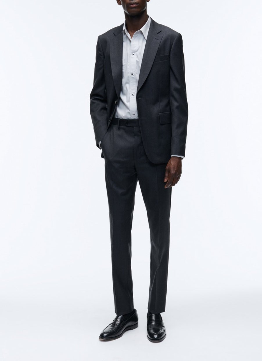 Fursac - Pantalón de Traje de Tela de Lana - Antracita - Hombre