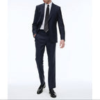 Fursac - Pantalon Costume Serge Unie Marine - Carbone