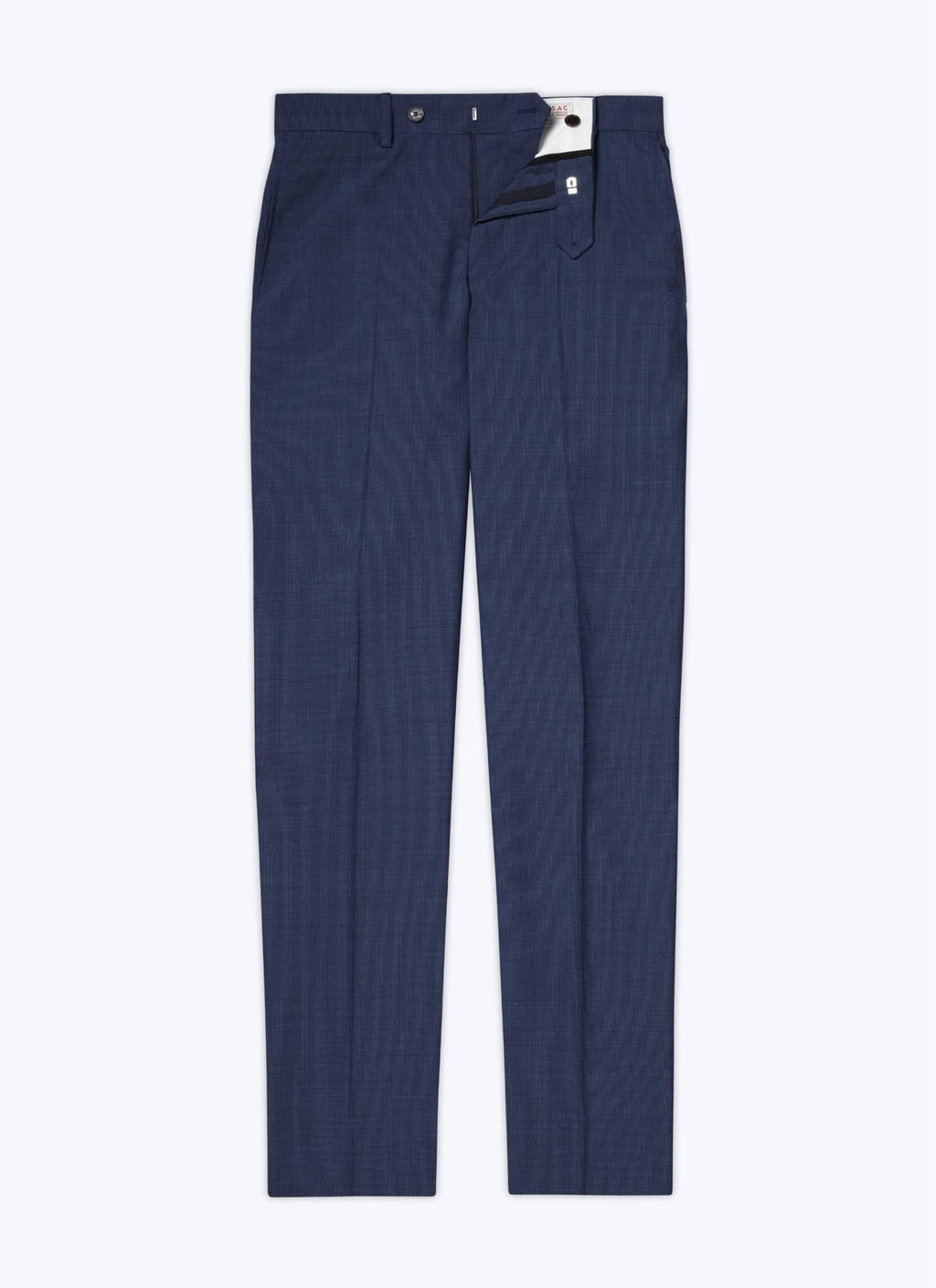 Fursac - Pantalon De Costume En Laine Bleue À Micro Dessin - Saphir - Homme