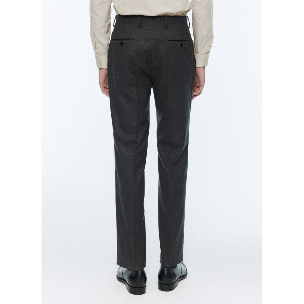 Fursac - Pantalon Costume Flanelle Stretch Unie Gris Foncé - Acier