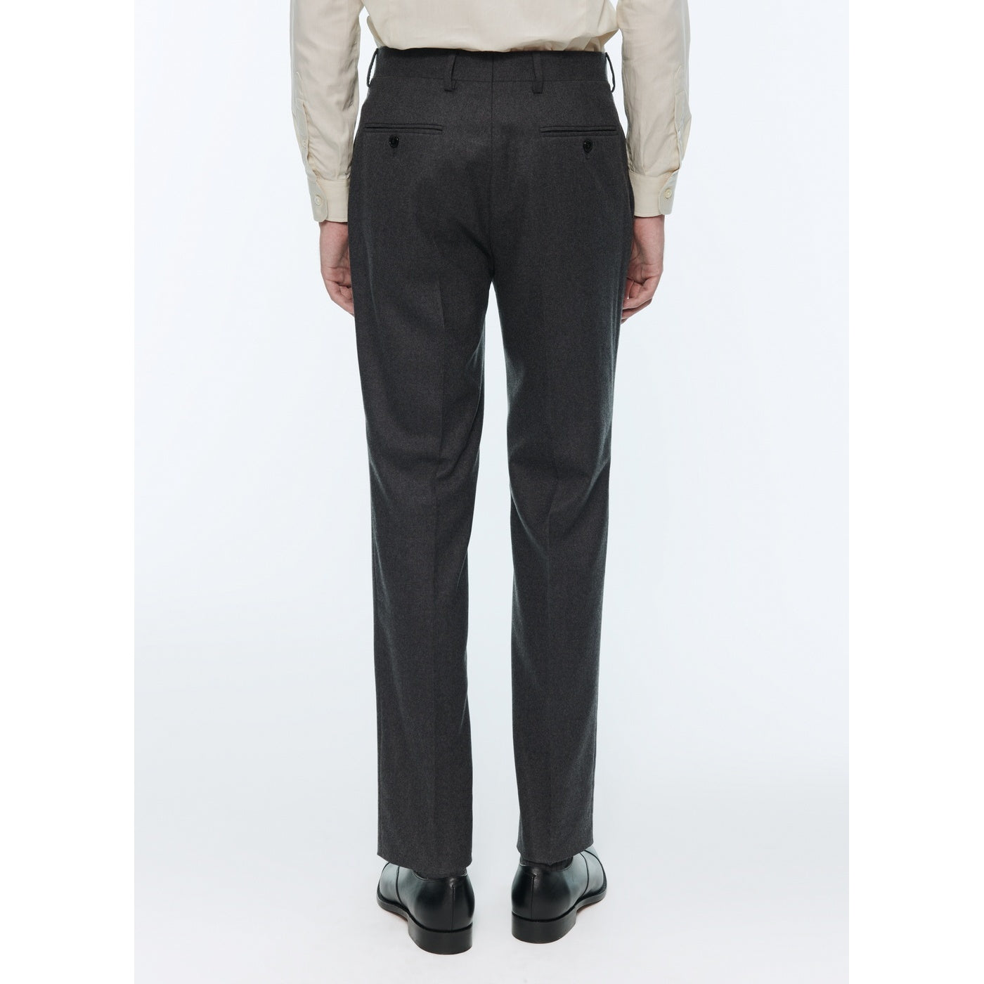 Fursac - Pantalon Costume Flanelle Stretch Unie Gris Foncé - Acier