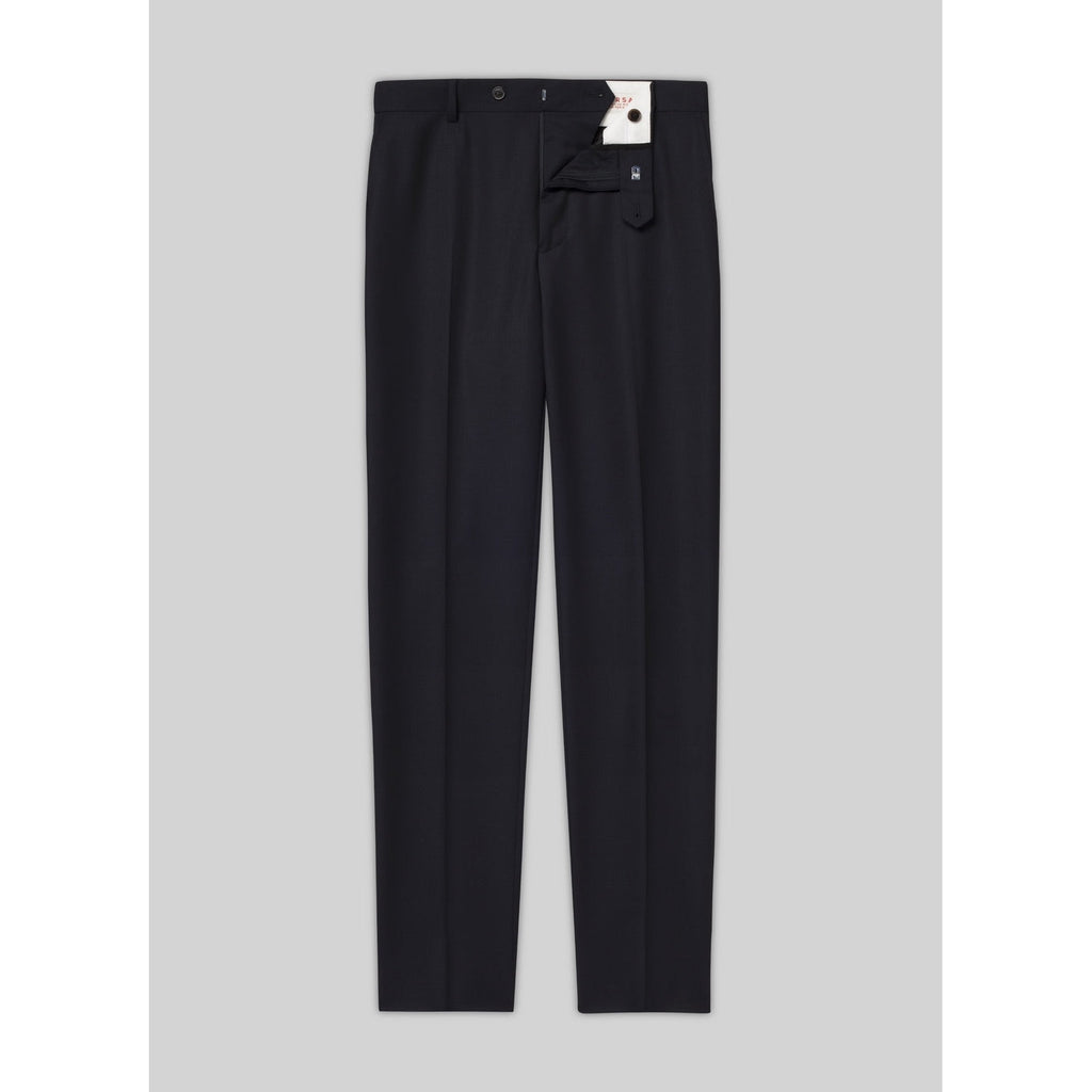 Fursac - Pantalon En Natté De Laine Bleu Marine - Bleu Marine