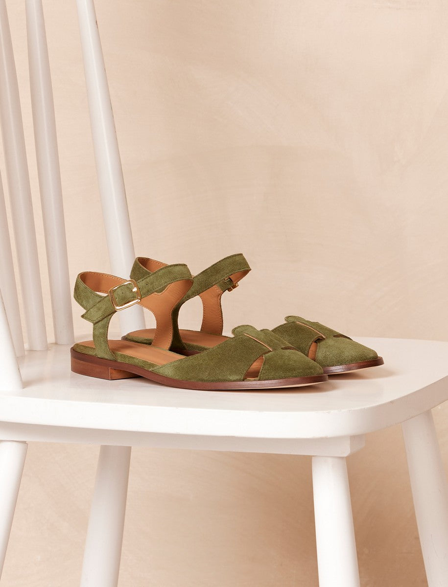 Sandalias Planas Amandine - Olive - Mujer