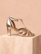 Sandalias tacón Carmen - Dorado - Mujer
