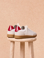 Sneakers Con Cordones Sacha Rojo Charolado - Mujer