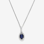 "Courtesy" Pendant, Diamond 0.09/24, Sapphire 0.6 - White Gold
