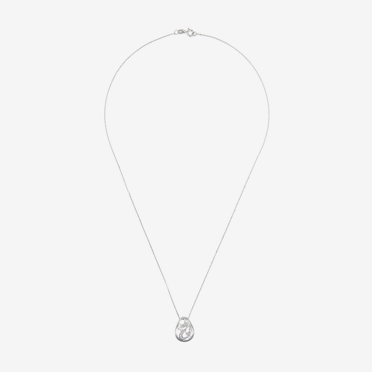 Pendentif "Kanagawa" - Or Blanc 375/1000