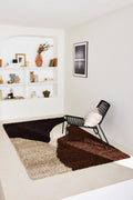 Palermo Shaggy Rug 1060 - Geometric Pattern - Brown - Indoor