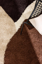 Palermo Shaggy Rug 1060 - Geometric Pattern - Brown - Indoor