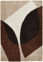 Palermo Shaggy Rug 1061 - Geometric Pattern - Brown - Indoor