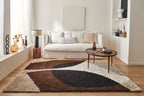Palermo Shaggy Rug 1061 - Geometric Pattern - Brown - Indoor