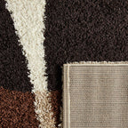 Palermo Shaggy Rug 1061 - Geometric Pattern - Brown - Indoor