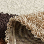 Palermo Shaggy Rug 1061 - Geometric Pattern - Brown - Indoor