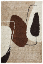 Palermo Shaggy Rug 1062 - Geometric Pattern - Brown - Indoor
