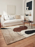 Palermo Shaggy Rug 1062 - Geometric Pattern - Brown - Indoor