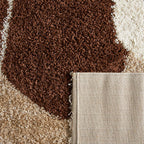 Palermo Shaggy Rug 1062 - Geometric Pattern - Brown - Indoor