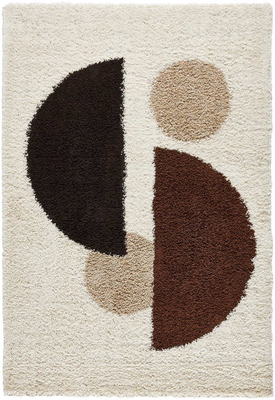Palermo Shaggy Rug 1064 - Geometric Pattern - Brown - Indoor