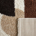 Palermo Shaggy Rug 1064 - Geometric Pattern - Brown - Indoor