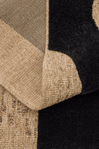 Natural rug with black relief pattern: PAL9489NOI PALMA