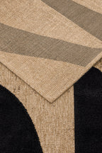Natural rug with black relief pattern: PAL9489NOI PALMA