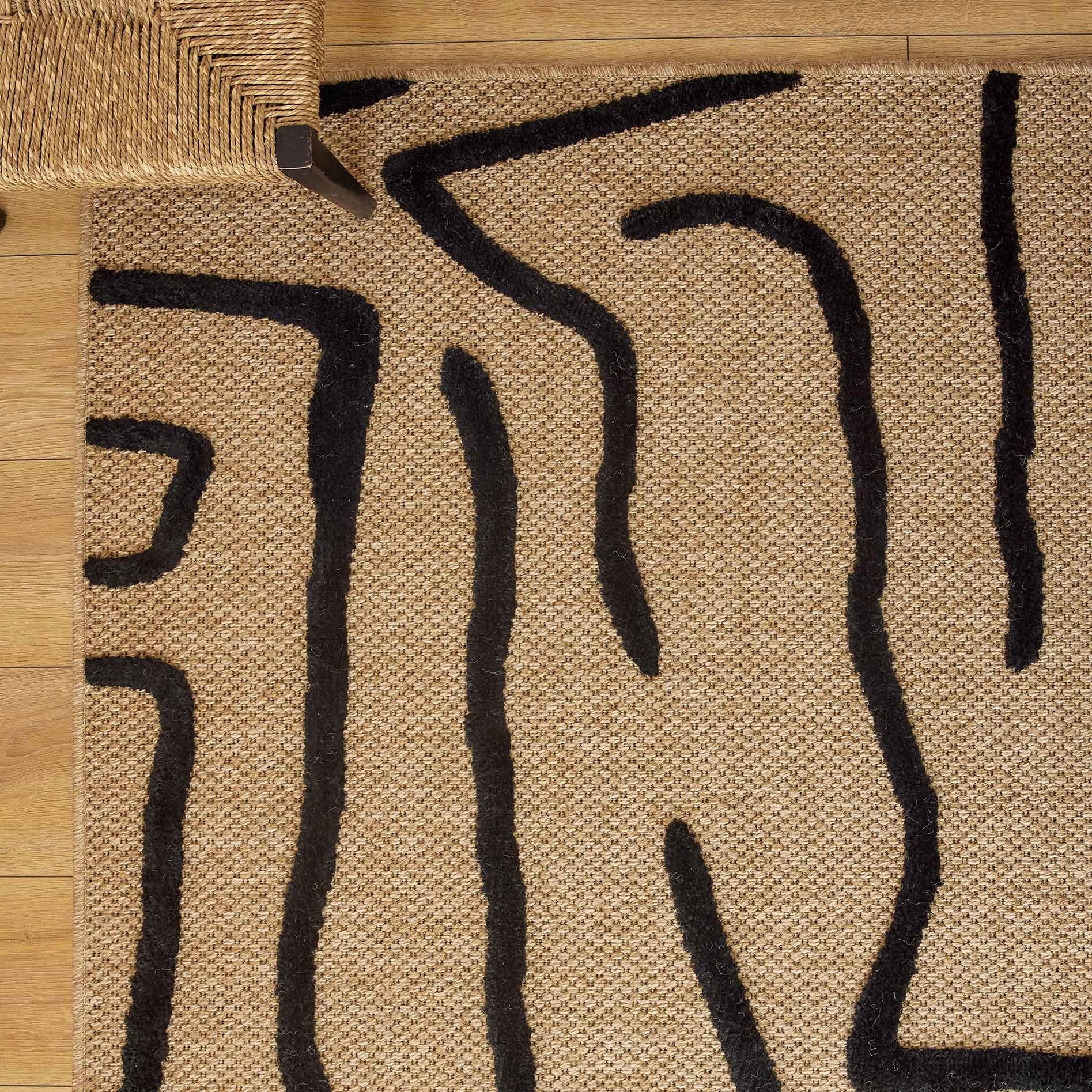 Palma Rug 9490 - Graphic Pattern - Black - Indoor