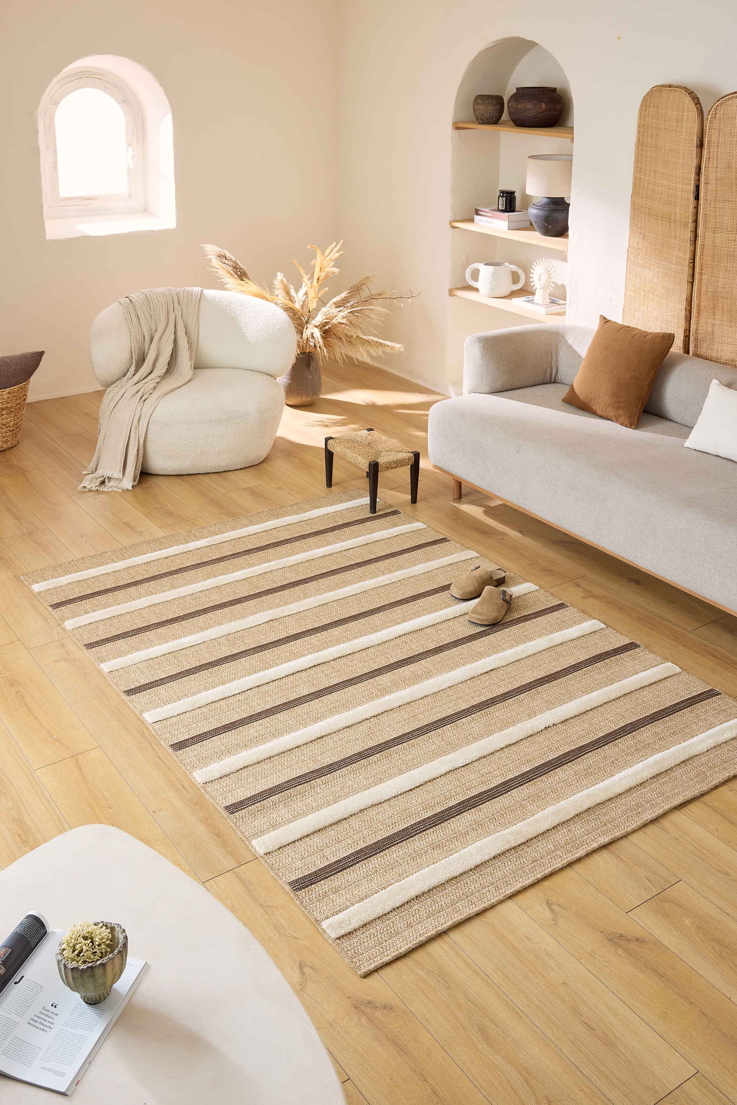 Alfombra aspecto yute - Palma - PALMA estampado cebra