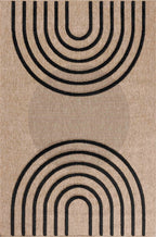 Jute look rug - Palma - PALMA arc-circle pattern