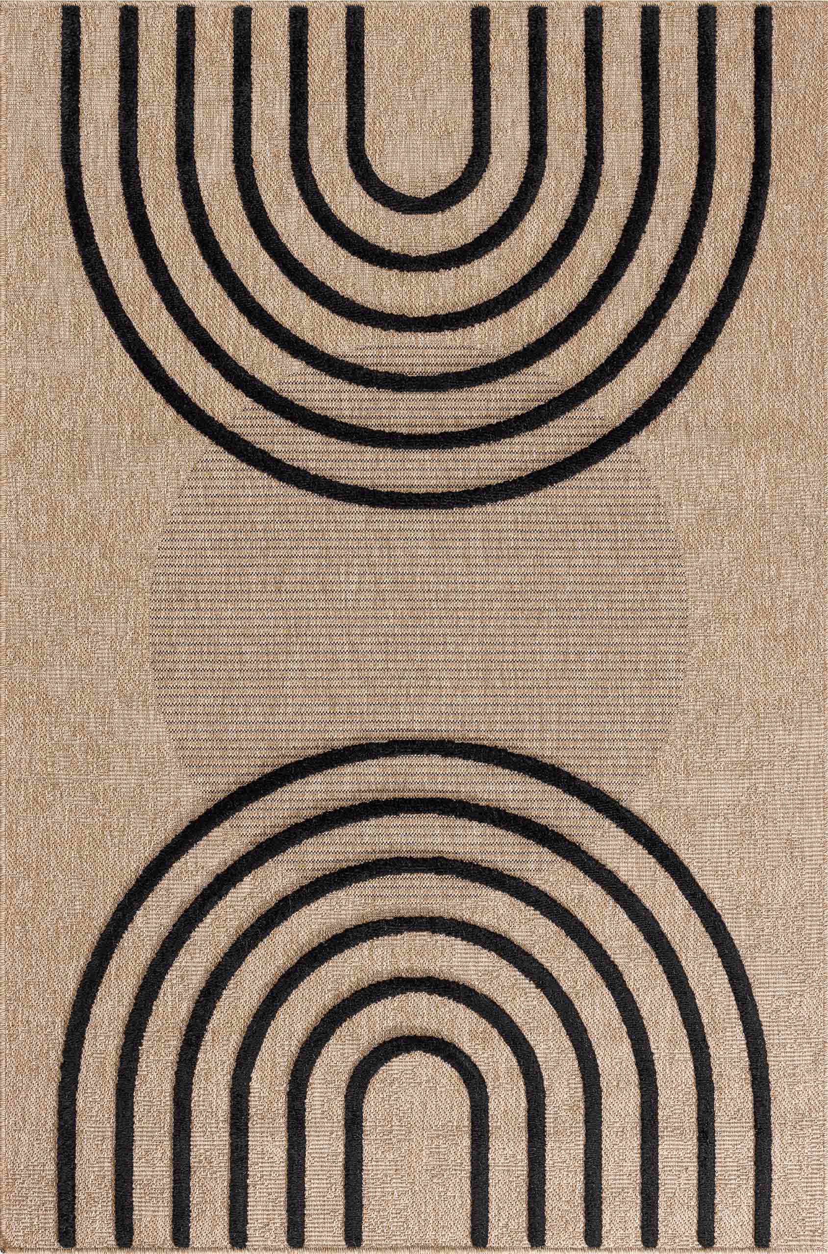 Jute look rug - Palma - PALMA arc-circle pattern