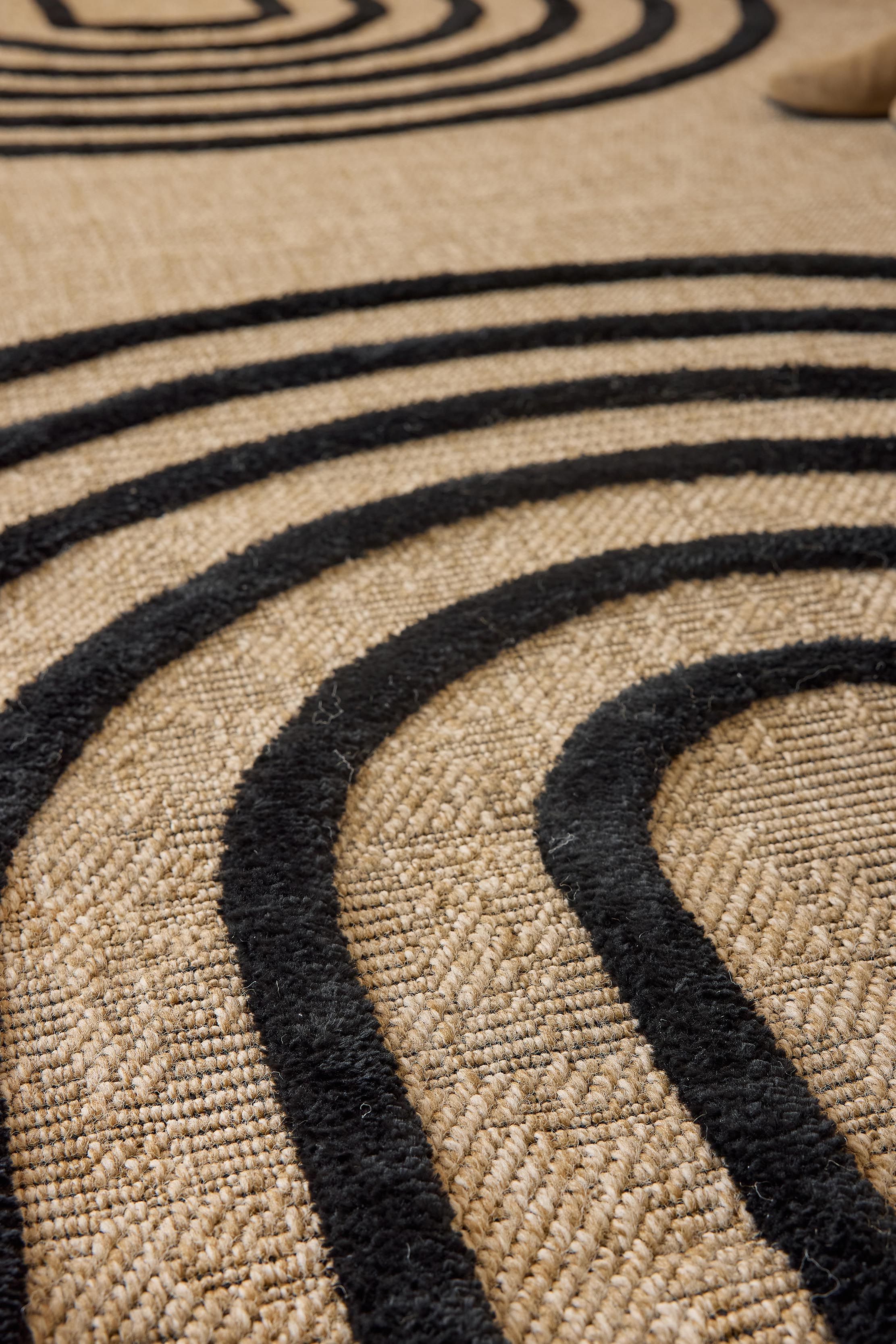 Jute look rug - Palma - PALMA arc-circle pattern
