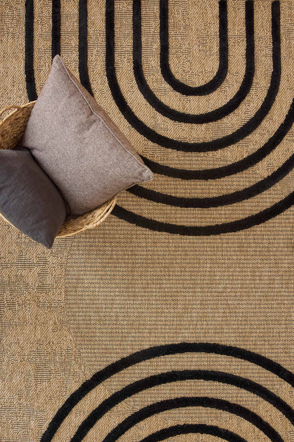 Jute look rug - Palma - PALMA arc-circle pattern