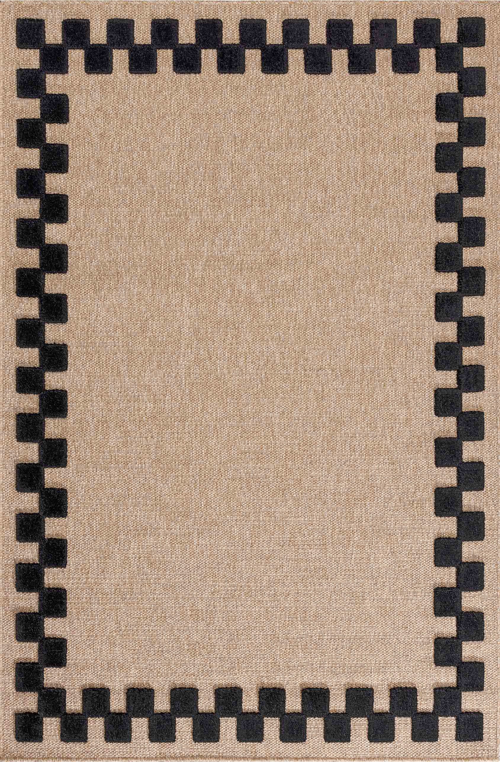 Alfombra Palma 9496 - Estampado Gráfico - Negro - Interior