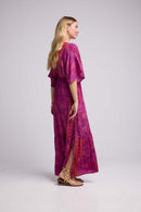Robe Longue Manches Mi-Longues - Cachemire Violet