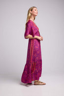 Robe Longue Manches Mi-Longues - Cachemire Violet