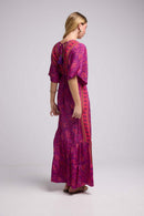 Robe Longue Manches Mi-Longues - Cachemire Violet