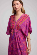 Robe Longue Manches Mi-Longues - Cachemire Violet