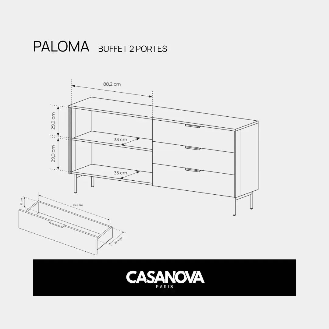 Paloma - Skænk med 2 låger - Skænk
