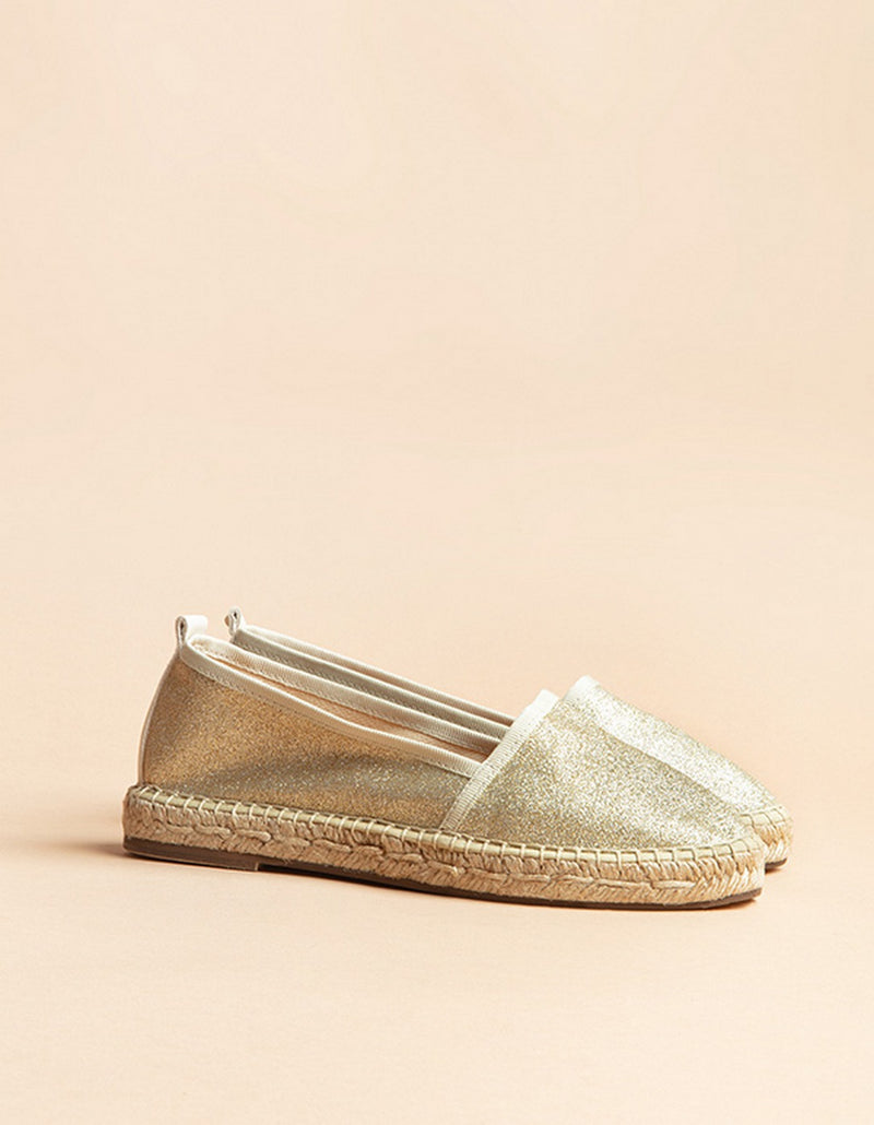 Alpargatas Planas Paloma - Glitter Dorado - Mujer