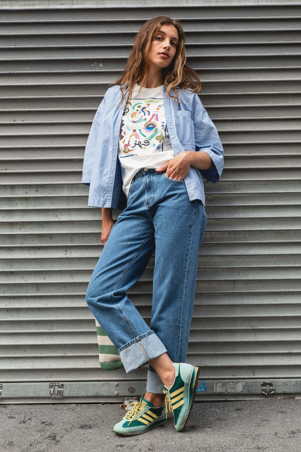 Jean Boyfriend Middle Blue - Femme